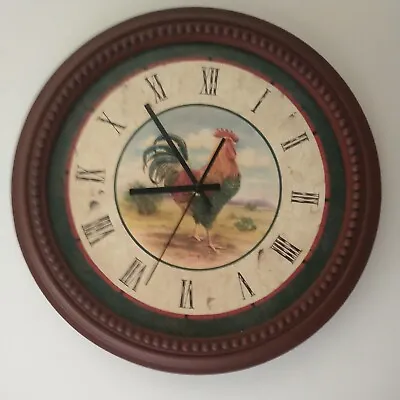 Rooster Wall Clock With Second Hand Vtg Home Interiors-new Quartz Mechanism  • $42.98