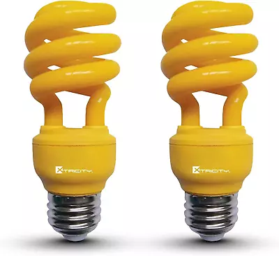 13W Yellow CFL Spiral Bug Light Bulb 60W Equivalent 800 Lumens Outdoor E26 • $17.80
