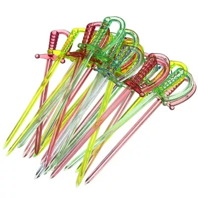 50 X Pirates Sword Cocktail Sticks Party Parties Buffets Food Cocktails Picks • £4.29