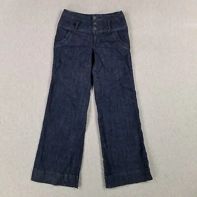 Elle Size 4 Wide Leg Trouser Jeans Dark Wash Super Soft Stretch Current Cute • $16.79