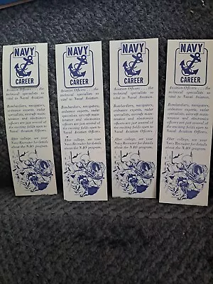 Vintage 1970s NAVY RECRUITING BOOKMARKS LOT OF 4 IN VERY GOOD PRE-OWNED CONDITIO • $12