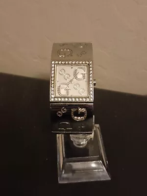Guess Silver Double G -Mix Swarovski Watch Crystal Is Clean New Battery G86073L • $24.99