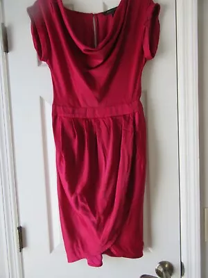 BCBGmaxazria Dress Red Size XS 100% Polyester VGC Preowned Sleeveless Short • $10.99