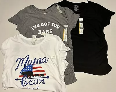 Time And True Lot Of 3 Maternity Short Sleeve Shirts Large (12-14) • $12.99
