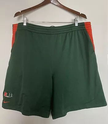 EUC Vintage Nike Team University Of Miami Hurricanes Basketball Shorts Men’s XXL • $12.99