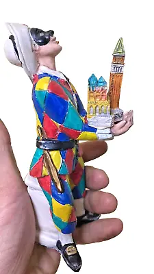 ON SALE! Harlequin Venice Italy Carnival Masked Souvenir Statue Made In Italy • $9.99