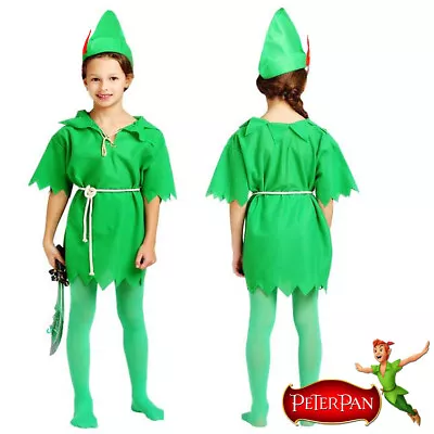 Christmas Elf Peter Pan Robin Hood Lost Boys Girls Book Week Fancy Dress Costume • $36.29