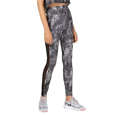 New Material Girl Womens Animal Print Lace Side Leggings Black Multi X-Small • £6.94