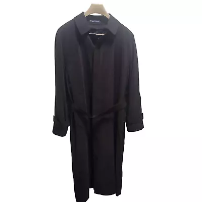 Ralph Lauren Rainwear Mens 38R Trench Coat Black Removable Lining Belt $250 MRSP • $71.24