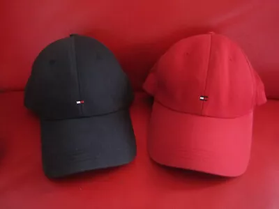 2 X Blue & Red TOMMY HILFIGER Designer Mens / Woman's Flag Logo Baseball Hat Cap • $29