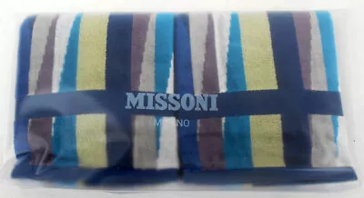 MISSONI HOME TWO HAND TOWELS COTTON VELOUR BRANDED PACK 40x70cm 16x27  ROMY 170 • $85