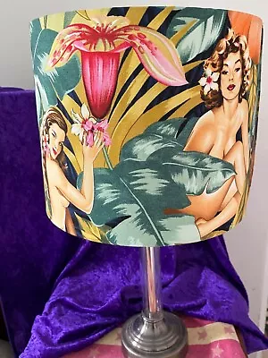 Bedside - Table - LAMP SHADE : RETRO VINTAGE STYLE ISLAND WOMAN BOHO: AS NEW • $71