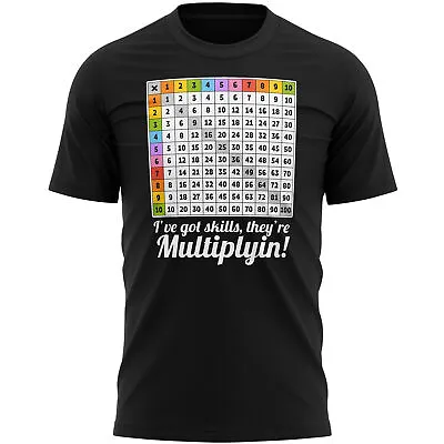 Maths Times Tables Grid Learning T Shirt Funny Multiplication Math Tee Gift I... • £14.99
