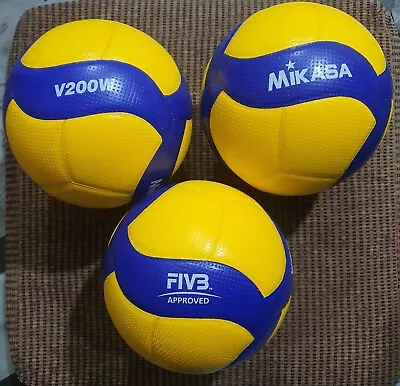 (Pack Of 3) Mikasa V200W Match Ball 2019 FIVB Volleyball Indoor/outdoor Size-5 • $89.99