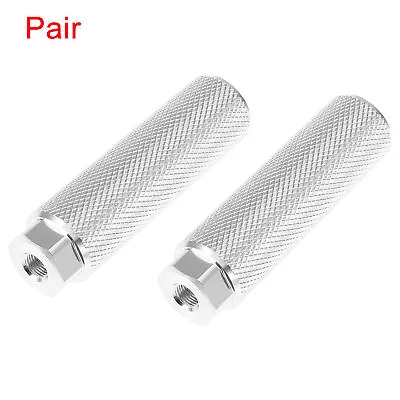 1 Pair Aluminum Alloy Foot Pegs For BMX MTB Bicycle Fit 3/8 Inch Silver Tone • $15.49