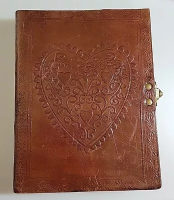Handmade Paper Bound Vintage Heart Embossed Leather Album Photo Journal Notebook • $9.95