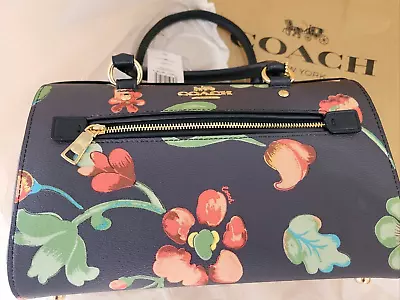 Coach Rowan Satchel With Dreamy Land Floral Print And Leather • $189