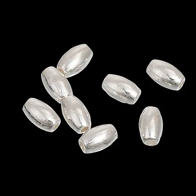 £0.99 • Buy ❤ 50 X Bright Silver Plated OVAL SPACER BEADS 6mm X 4mm Jewellery Making UK ❤