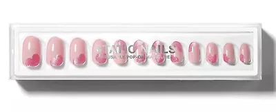 Static Nails New! Pop On Manicure VELVET HEARTS Round 24pc Set 12 Sizes • $17