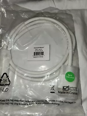 Monoprice 6ft 28AWG DisplayPort To DVI Cable White • $11.99