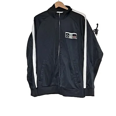 Nintendo Jacket Men Medium Black Tracksuit Gaming Zip NES Controller Retro Mario • $48.99