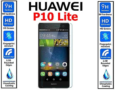 3x Genuine 100% Ultra HD TEMPERED GLASS Screen Protector For Huawei P10 Lite • £3.88