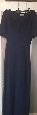 £18 • Buy Ladies Navy Blue Gorgeous Wrap Short Sleeve Summer Maxi Dress By LOVE Size S 
