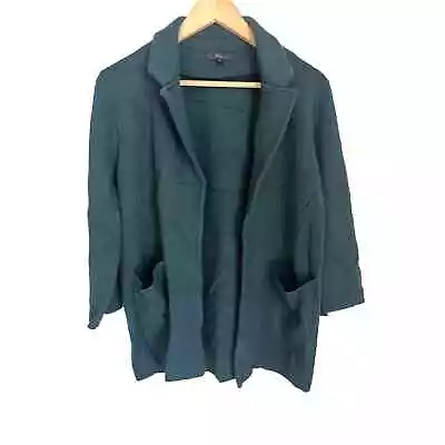 J. Crew Green Cotton Wool Open Front Cardigan Size S • $45