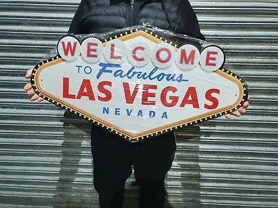 Las Vegas Welcome Nevada USA Approx 36.5  X 19  Metal Wall Plaque Hanging Sign • £75