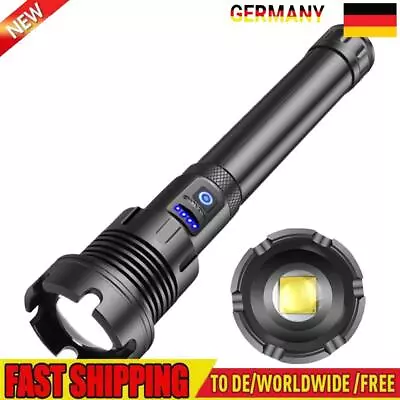 COB LED Flash Light Rechargeable Via Micro USB Flashlight (2x26650 XHP160 • £27.32