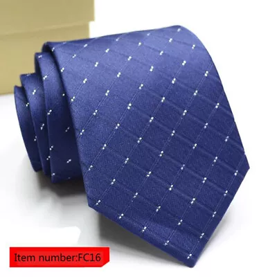 Mens Solid Color  Tie Blue Red Gold Black Formal Necktie Set Wedding More Style. • $4.41