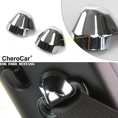 Chrome ABS Interior Safety Belt Decoration Cover Trim For Ford Mustang 2015-2020 • $8.99