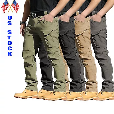 New Men Tactical Cargo Pants Soldier Multi Pocket Work Combat Trousers Outdoor • $26.59