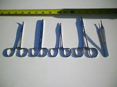 Lot Of 5 Surgical Scissor Pickup Hemostat Clamp Holder Medical Set Fishing Tools • $8.99