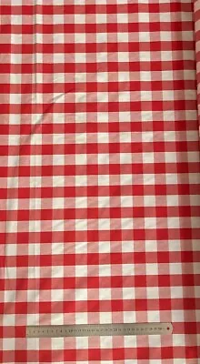 Red & White Gingham Check' Poly Cotton Fabric By The Metre • $9