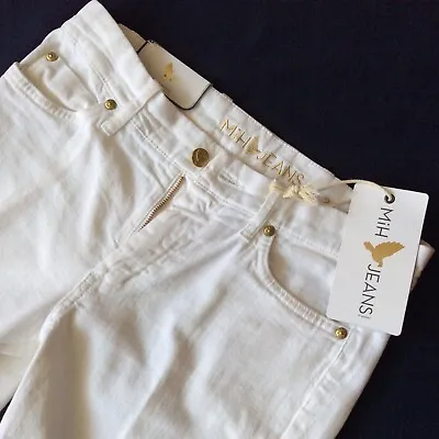 MiH Made In Heaven London Jeans White Soft Cotton Mid-rise Boot Cut Size 26 BNWT • £74.99