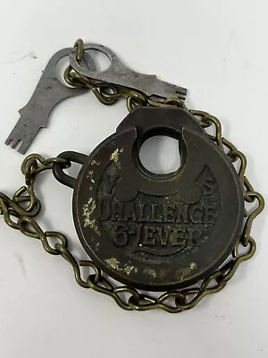 Vintage VS Challenge  6 Lever Pushkey Padlock With 2 Keys - Works • $399