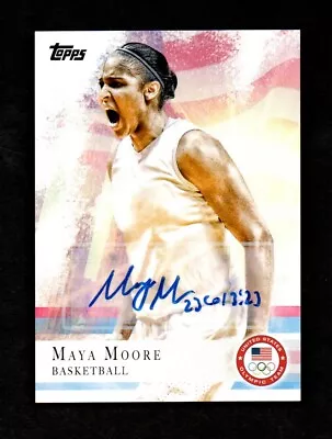 2012 Topps USA Olympic Team Autograph Maya Moore Basketball #60 WNBA HOF • $99.29