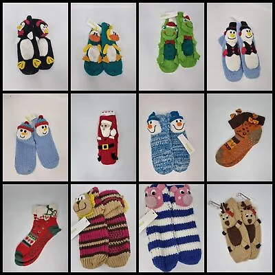 Kids Children Knitting Cosy Bed Sleep Winter Warm Sock Christmas Stocking Gift • $8.83