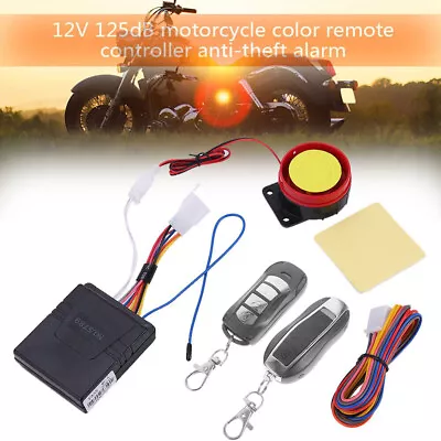 12V Universal Motorcycle Alarm System Anti-theft Security Remote Control Start • $10.99