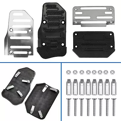 Universal Non-Slip Automatic Gas Brake Foot Pedal Pad Cover Car Parts-Silver • $11.79