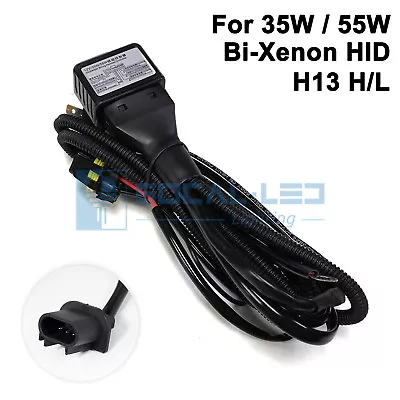 Bi-Xenon H13 9008 HID Relay Harness 35W/55W Hi/Lo H/L Wiring Controller W/ Fuse • $9.99