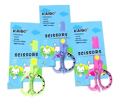 £2.45 • Buy Kaibo Plastic Safety Scissor Scissors For Kids School Children Assorted Colours 