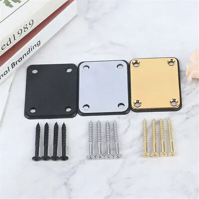 Metal Electric Guitar Neck Plate With Screw For Fender Stratocaster Telecaster • $10.88