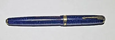 Vintage Original Parker Blue Diamond Striped Double Jewel Vacumatic Fountain Pen • $150