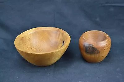 Turned Wooden Bowl Treenware Signed DWT 1990 C1730 Set Of 2 Beautiful • $25.36