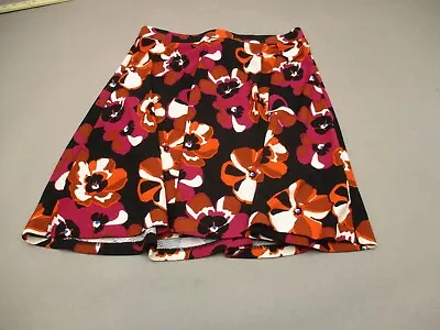 Eci New York Size L Womens Floral Stretch Waist Pull On Short Circle Skirt 485 • $10