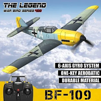Volantex BF109 Fighter 2.4G 4CH RC Plane Wingspan 400mm 6Axis Gyro OneKey Return • $87.41