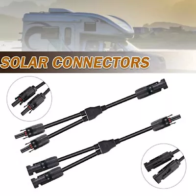Solar Y Connector Cable Plug Inline Solar Panel Cable 2 Connection Waterproof AU • $14.99