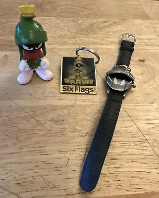 Looney Tunes Applause Marvin The Martian  Figure Six Flags Keychain & 3D Watch! • $29.99